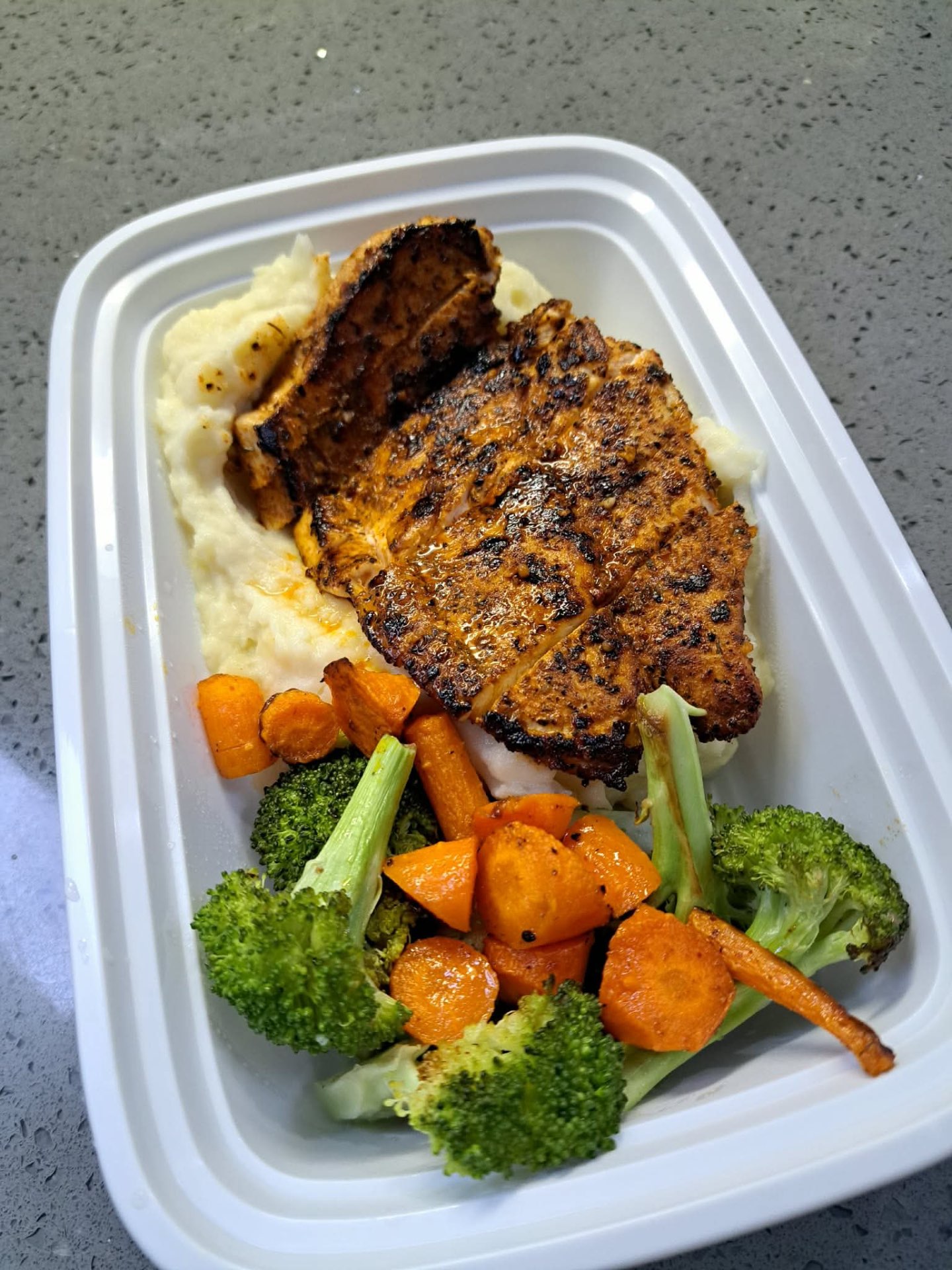 Blackened Chicken Mashed Potatoes & Roasted Veg