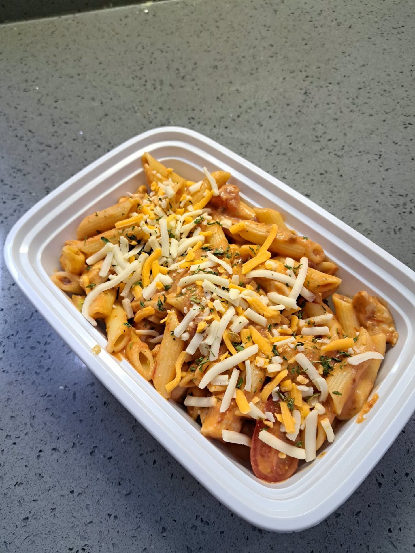Rosé Pasta with Chicken & Cheese