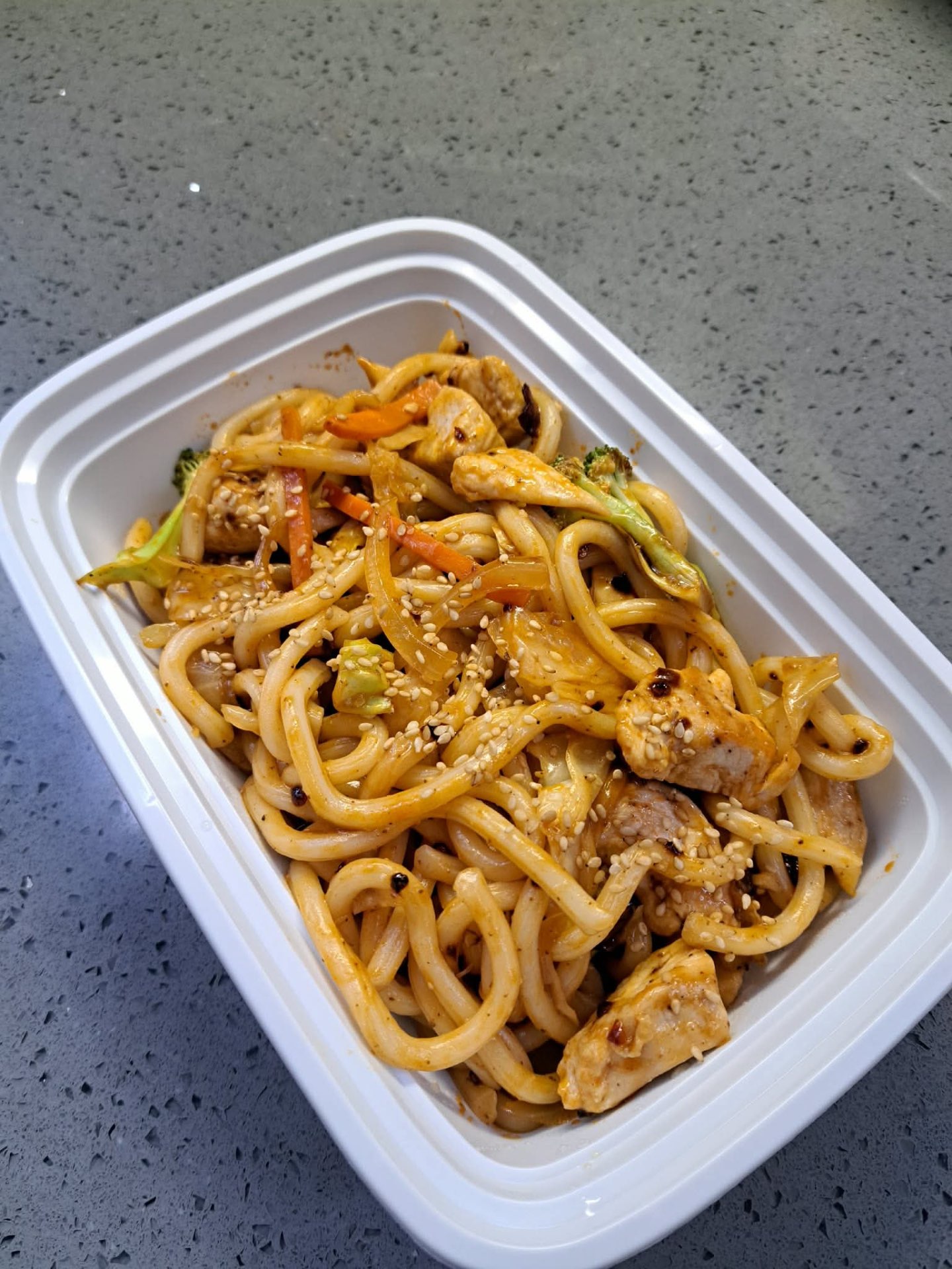 Chicken Yaki Udon with Peanut Chili Oil